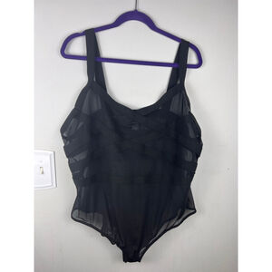 OPPA Plus Size Black Mesh Bodysuit 3X Dark Romantic Goth
